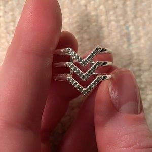 Stella & Dot - Pave Chevron Ring - Silver